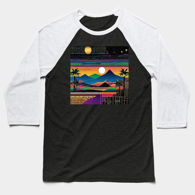 Psychedelic Apocalypse Eclipse Dreams 130 Baseball T-Shirt by Benito Del Ray